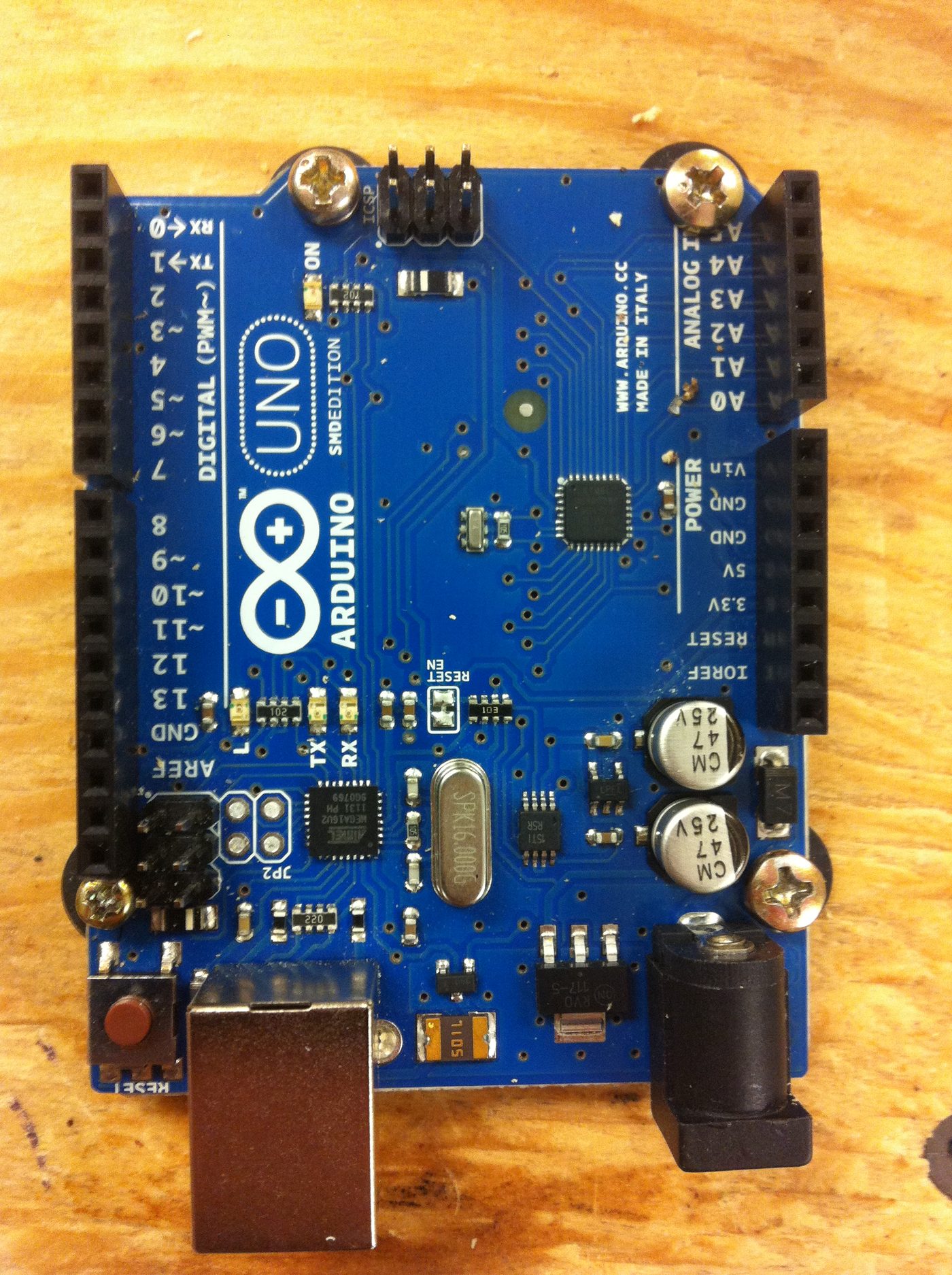 Figure 2 — At the heart of the Open DSKY is an everyday Arduino microcontroller board, running firmware that drives the lamps, scans the keypad, and lights the numeric registers — a few dollars of …