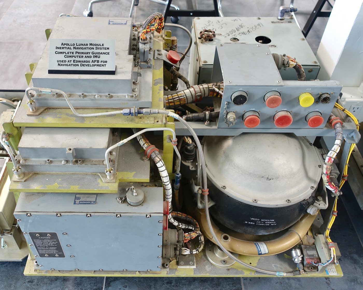 Figure 3 — A complete Apollo Guidance Computer with its memory modules installed; the rope and erasable stores together occupied a large share of the machine's volume. Photo: File:Apollo Guidance C…