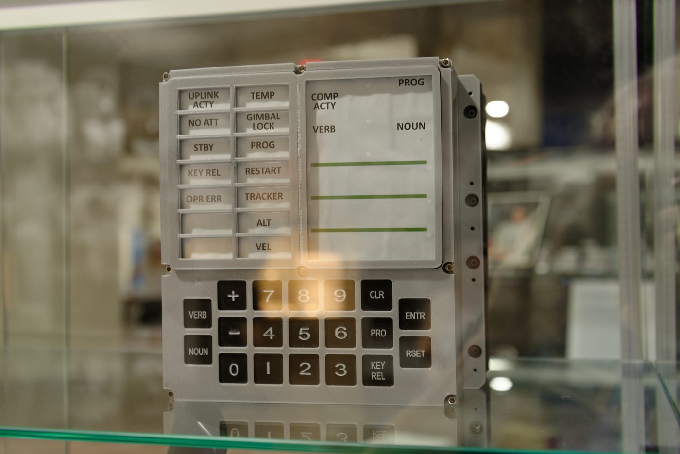 Figure 5 — An Apollo Guidance Computer and DSKY preserved in a museum collection. File:Computer Museum of America (52).jpg by Bubba73. License: CC BY-SA 3.0. Via Wikimedia Commons.