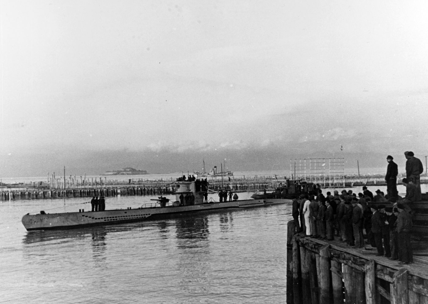 Figure 3 — A Type VII U-boat, the workhorse of the Atlantic campaign, here at Trondheim, Norway. Boats like these carried the M3 and later the M4 and its Triton/Shark key. Photo: File:German Type V…