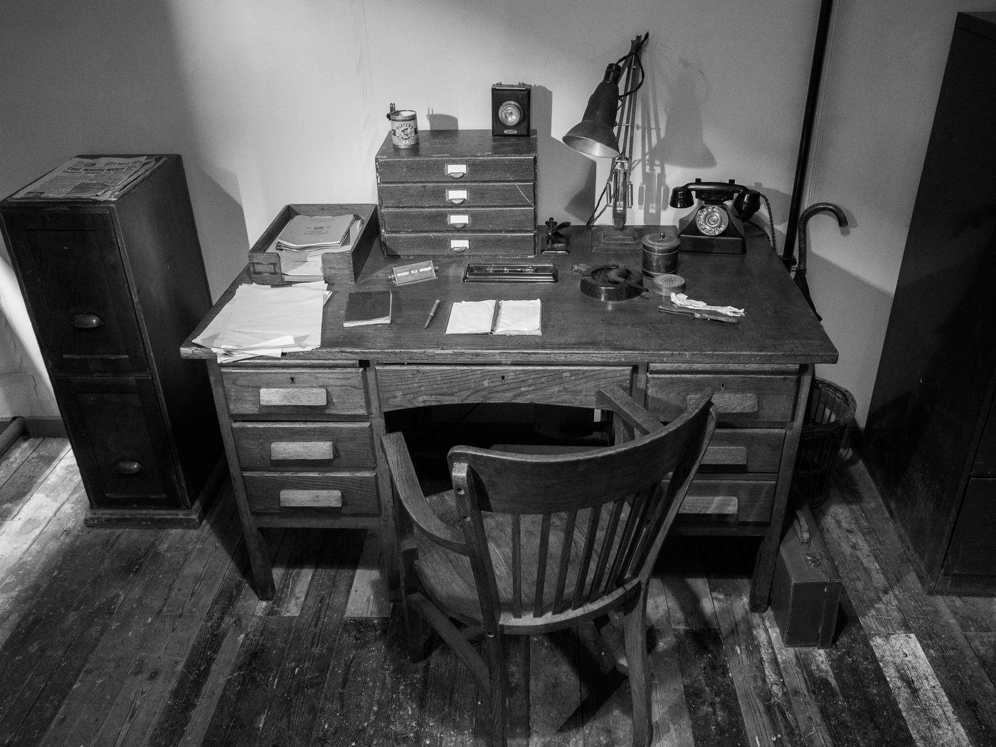 Figure 2 — A reconstruction of Gordon Welchman's desk at Bletchley Park. Welchman ran Hut 6 and was as gifted an organiser as a cryptanalyst — he designed the traffic-analysis system that fed the b…